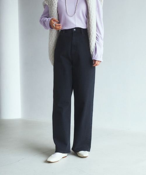 「YANUK」 デニムパンツ 23inch ブラック レディースの画像