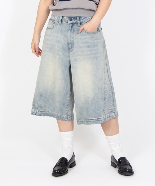 【匿名配送】GANNI デニム ハーフパンツ 28インチ PUNYUS（プニュズ） ハーフパンツ ジーンズ デニム デニムパンツ