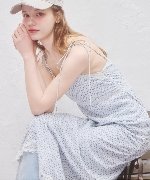 Heather（ヘザー） ワンピース レーストリムナローキャミワンピース
