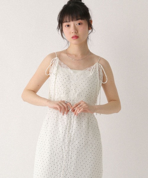 Heather（ヘザー） ワンピース レーストリムナローキャミワンピース