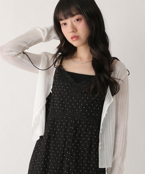 Heather（ヘザー） ワンピース レーストリムナローキャミワンピース
