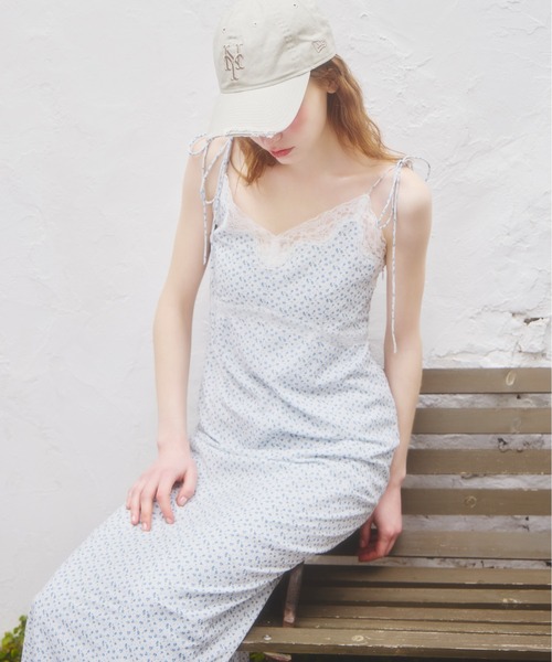Heather（ヘザー） ワンピース レーストリムナローキャミワンピース