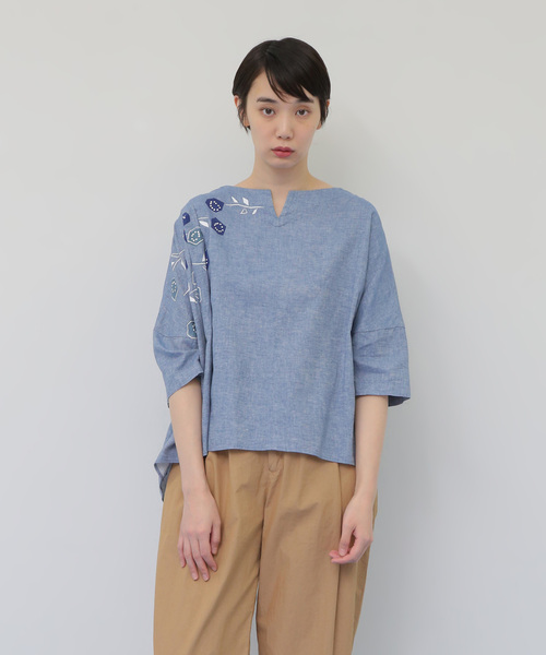 「conges payes ADIEU TRISTESSE」 7分袖ブラウス 38 ブラック レディース_画像2