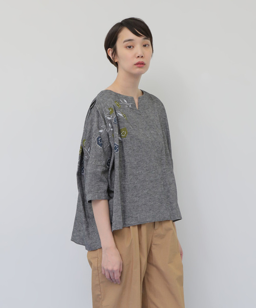 「conges payes ADIEU TRISTESSE」 7分袖ブラウス 38 ブラック レディース_画像4