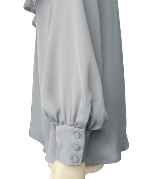 「RUIRUE BOUTIQUE」 長袖ブラウス 3L ブラック レディース_画像4