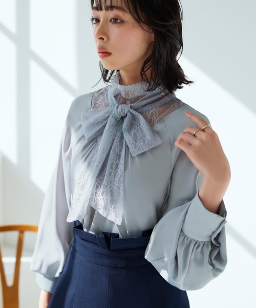 「RUIRUE BOUTIQUE」 長袖ブラウス 3L ブラック レディース_画像8