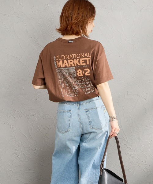 AMERICANA（アメリカーナ） tシャツ 半袖 MARKET バックプリントT