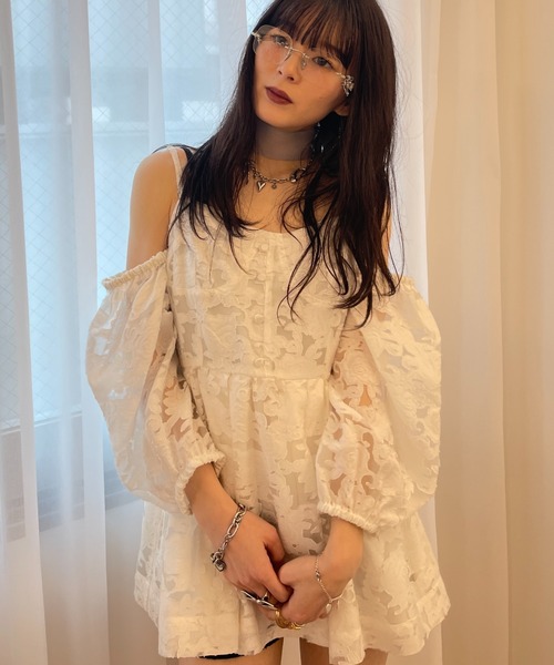 HONEY MI HONEY（ハニーミーハニー） チュニック rose jacquard puff