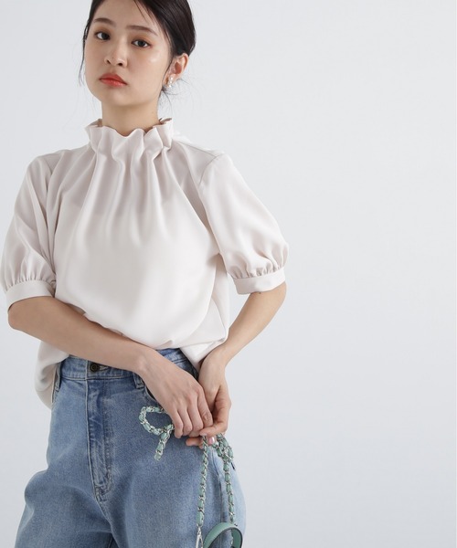 「N.(N. Natural Beauty Basic)」 半袖ブラウス MEDIUM グレー レディース_画像4