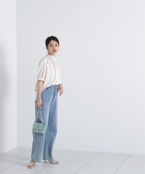 「N.(N. Natural Beauty Basic)」 半袖ブラウス MEDIUM グレー レディース_画像5