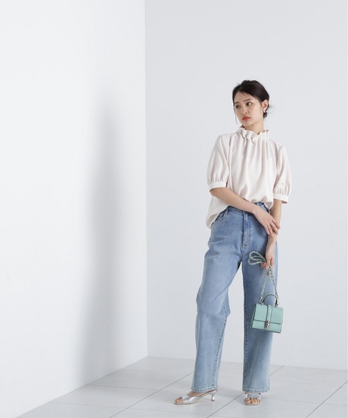 「N.(N. Natural Beauty Basic)」 半袖ブラウス MEDIUM グレー レディース_画像6