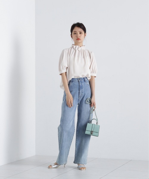 「N.(N. Natural Beauty Basic)」 半袖ブラウス MEDIUM グレー レディース_画像7