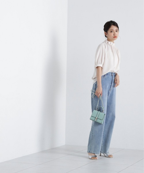 「N.(N. Natural Beauty Basic)」 半袖ブラウス MEDIUM グレー レディース_画像8