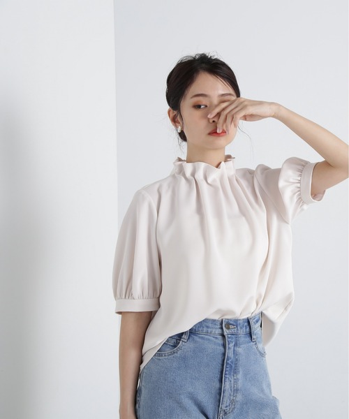 「N.(N. Natural Beauty Basic)」 半袖ブラウス MEDIUM グレー レディース_画像9