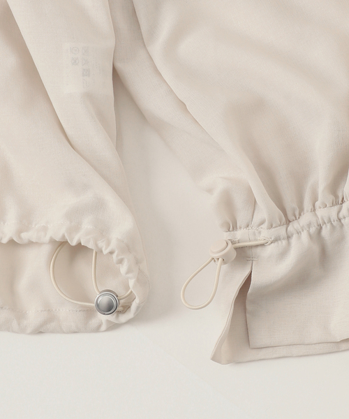 ブルゾン アウター 手洗い可 / 接触冷感 / シアーボイルZIP-UPクロップブルゾン レディースの画像