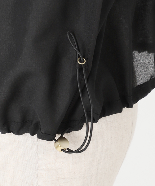 ブルゾン アウター 手洗い可 / 接触冷感 / シアーボイルZIP-UPクロップブルゾン レディースの画像