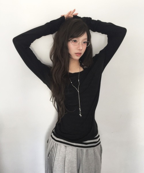 90s archive OZONE COMMUNITY 天使シースルーカットソー modimood tシャツ 「MADE」 MOMU テンセルシースルー長袖Tシャツ