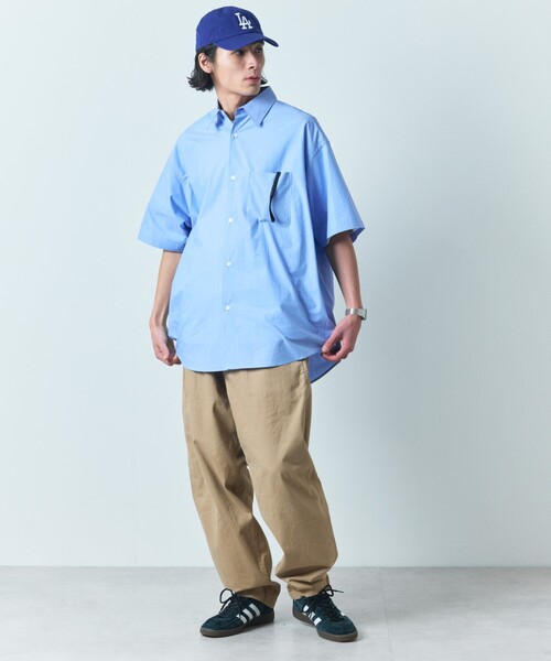 「FREAK'S STORE」 半袖シャツ LARGE チャコールグレー メンズ_画像3