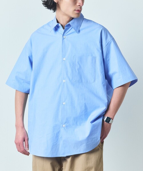 「FREAK'S STORE」 半袖シャツ LARGE チャコールグレー メンズ_画像6