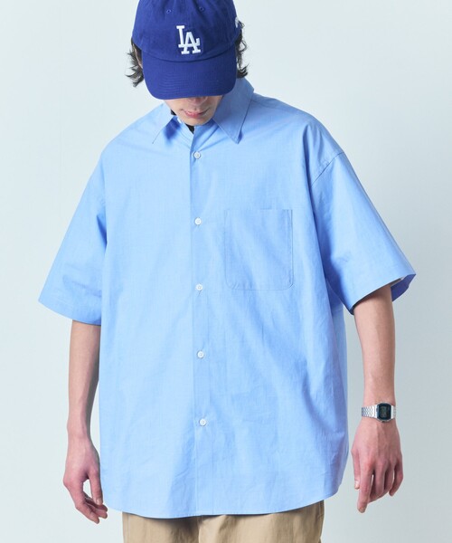 「FREAK'S STORE」 半袖シャツ LARGE チャコールグレー メンズ_画像8