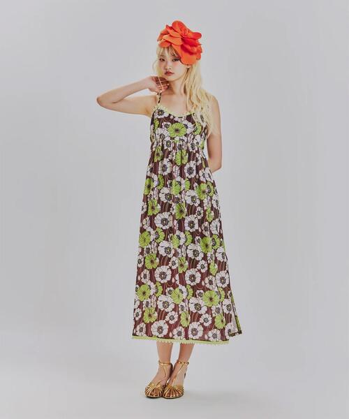 新品！ANNA SUI 花柄ノースリーブマキシドレス ドレス ANNA SUI NYC/アナ スイ エヌワイシー/サマーレトロフラワー