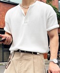 ヘンリーネック tシャツ 「NOWLE」凹凸ワ...の詳細画像4