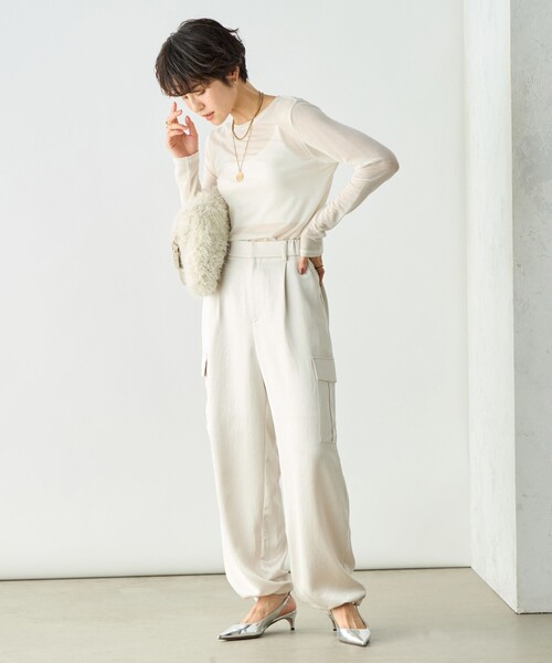 「NOLLEY'S Sophi」 長袖カットソー 38 オフホワイト レディース_画像4