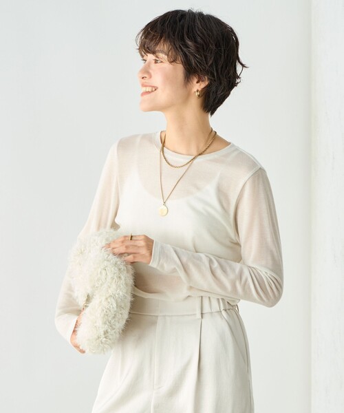 「NOLLEY'S Sophi」 長袖カットソー 38 オフホワイト レディース_画像8