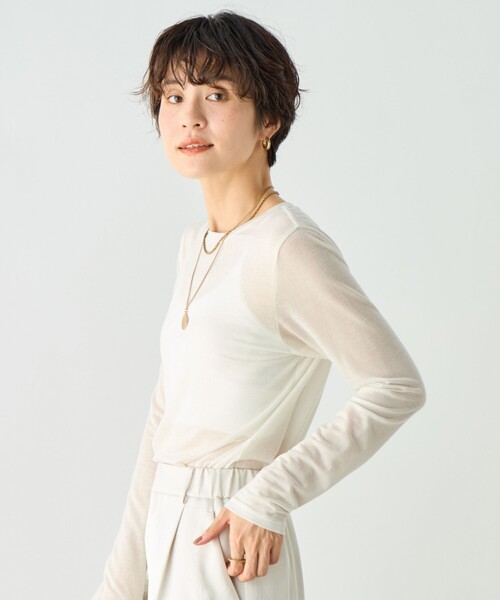 「NOLLEY'S Sophi」 長袖カットソー 38 オフホワイト レディース_画像9
