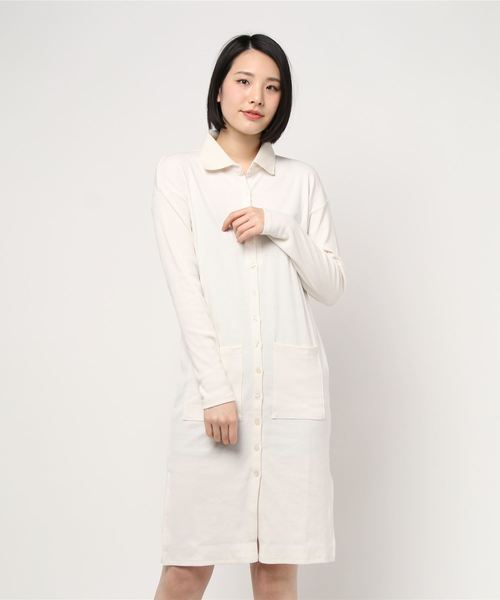 サイドスリットシャツワンピース STYLEBLOCK シャツワンピース ツイルサイドスリットシャツ