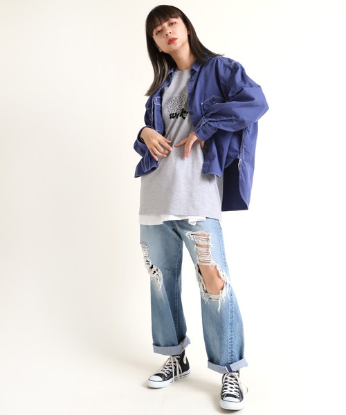 定番人気SALE シャツ PayPayモール店 - 通販 - PayPayモール ブラウス B2606 ルーズBIGワークシャツ ZOZOTOWN 低価お得