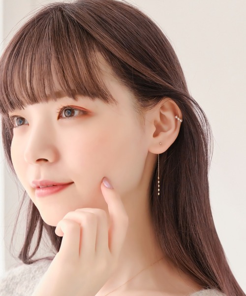 Phoebe ピアス 「K10」グリッターダイヤモンドバックキャッチ