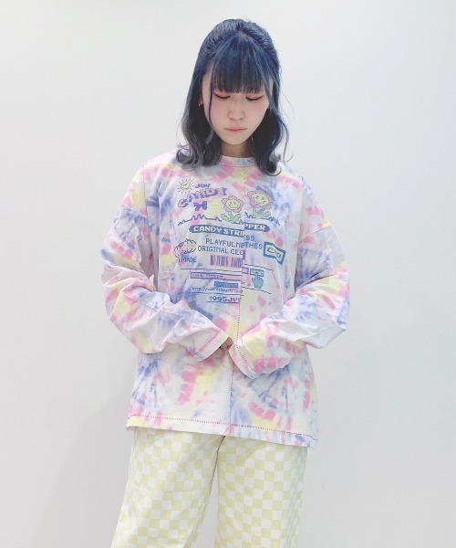 Candy Stripper タイダイ トップス Candy Stripper tシャツ Tシャツ JOYFUL CANDY TIE DYE トップス