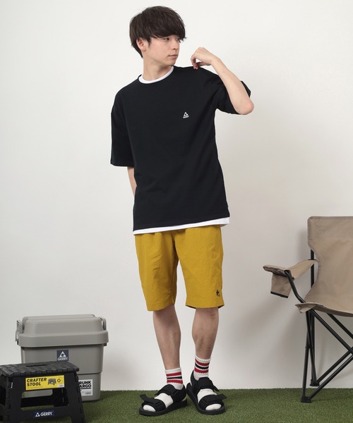 LOGOS パンツ 【LOGOS/ロゴス】ワンポイントロゴ刺繍 ナイロン