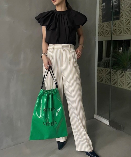 パンツ ameri SIDE STITCH STRAIGHT PANTS 2TUCKS STRAIGHT PANTS（その他パンツ）｜Ameri（アメリ）の
