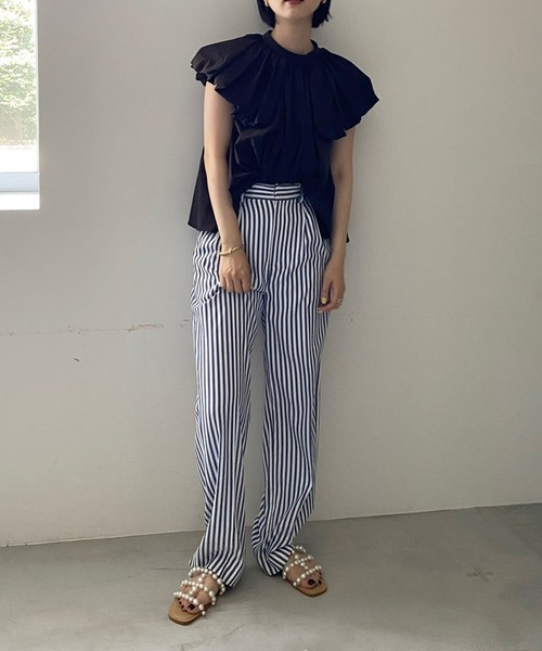 パンツ ameri SIDE STITCH STRAIGHT PANTS Ameri パンツ STRIPE SLIM STRAIGHT PANTS レディース