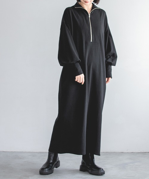 ワンピース 着丈が短いsサイズ展開あり Web限定アイテム ハーフジップワンピース 1270 Zozotown Paypayモール店 通販 Paypayモール