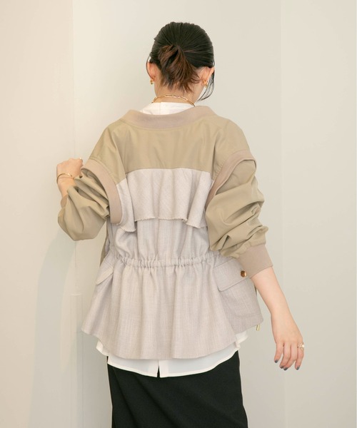 激安アウトレット処分市 | 激安通販のイーサプライ Eimee Law ジャケット ブルゾン バックフリルミリタリーベスト ジャケット・アウター