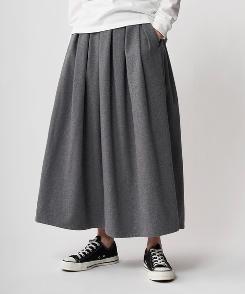 GRAMICCI グラミチ ウールプレイティド　ロング スカート GRAMICCI (グラミチ) WOOL PLEATED SKIRT / ウールプレイティド