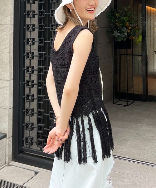 SPIRALGIRL ニット セーター　白 SPIRALGIRL ニット セーター 畦編みブリーチニットトップス