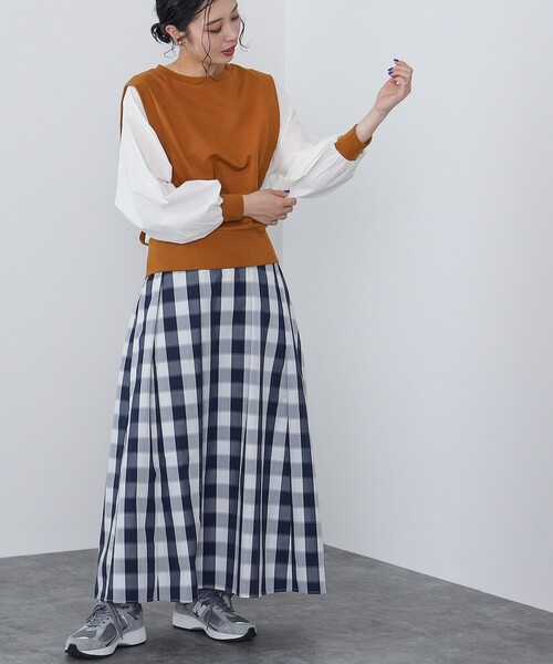 BEAMS HEART tシャツ Tシャツ ふんわり袖 異素材プルオーバー 