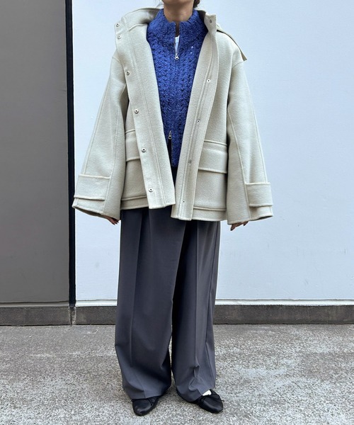【新品未使用・タグ付き】ZIPニットブルゾン Audrey and John Wad ニット セーター モールヤーンニットZIP
