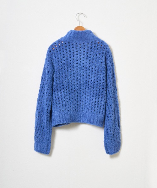 【新品未使用・タグ付き】ZIPニットブルゾン Audrey and John Wad ニット セーター モールヤーンニットZIP