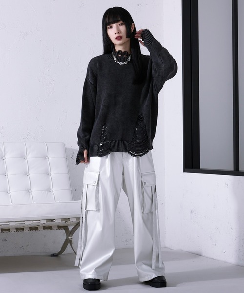 Ellno Loset（エルノロゼット） セーター ニット ダメージストーン