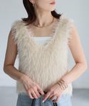 ベスト ジレ 前後2WAYシャギーニットビスチ...の詳細画像3