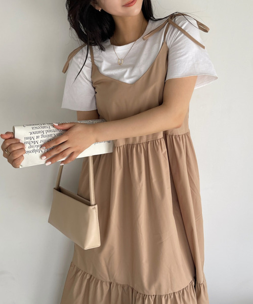 emmy ショルダーリボンティアードキャミワンピース ショルダーリボンティアードキャミワンピース – ANDOR ONLINE