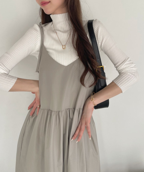 Ada. ワンピース ショルダーリボン ティアード キャミワンピース