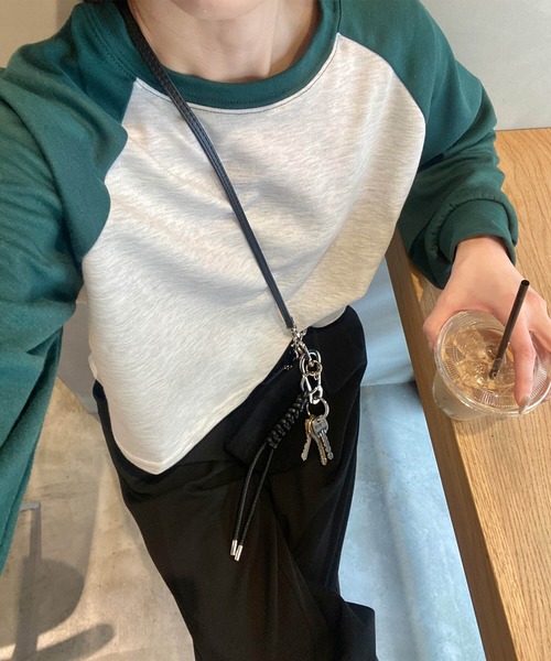 I-SOOK（アイスー） tシャツ ラグランクロップドロンT(kiharu select