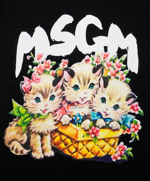 tシャツ MSGM BASKET CATS グラフィックTシャツ レディース MSGM tシャツ BASKET CATS グラフィックTシャツ レディース