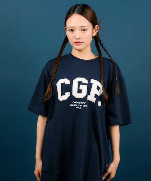 【CODEGRAPHY】★男女兼用★CGPウォッシュドARCロゴ半袖Tシャツ codegraphy tシャツ COOLCODE C.GRAPHY Arch Logo SHORT SLEEVE